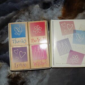 HERO ARTS WISHES RUBBER STAMPS (LOVE, THANKS, WISHES, BE WELL) NEW